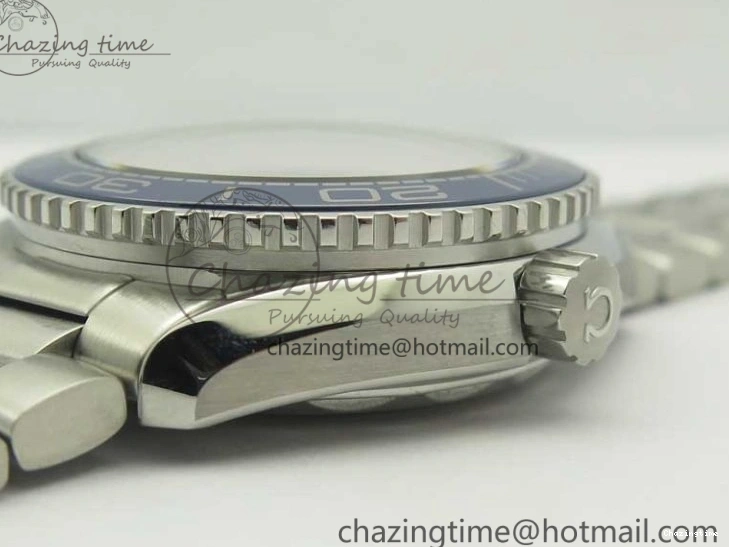 0428 Planet Ocean 2016 43.5mm SS Blue Bezel OM 1:1 Best Edition Blue Dial on SS Bracelet A8900 V WellDesigned 8029